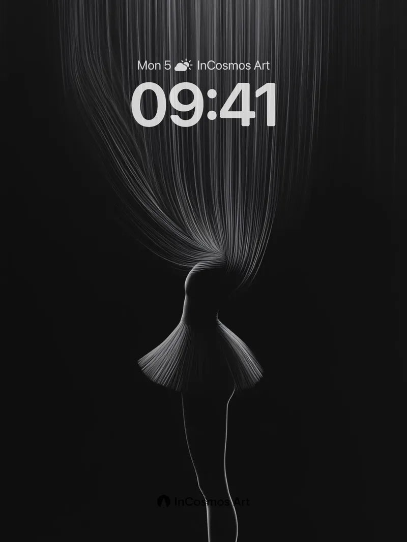 Silent Veil Wallpaper with Floating Light