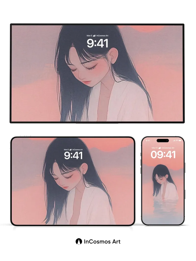 Serene Reflection Wallpaper with Ethereal Light