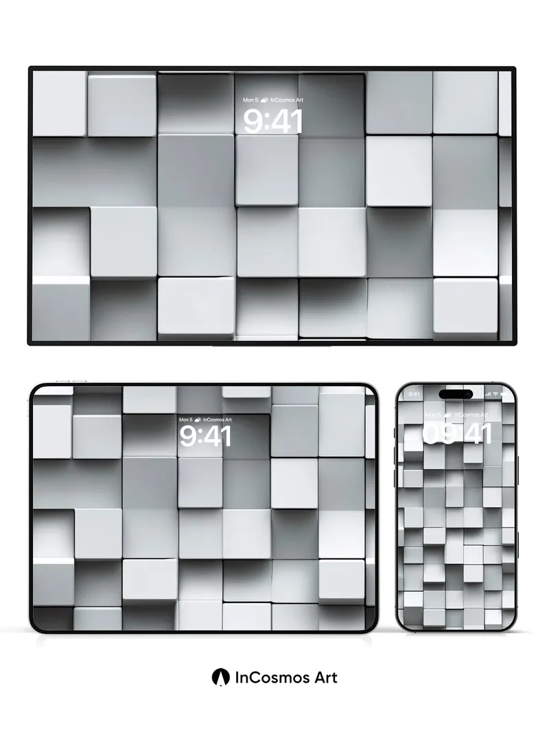 Silent Grid Wallpaper with Shifting Light