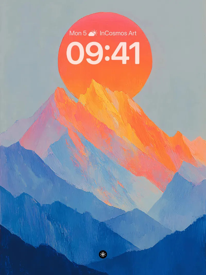 Amber Horizon Mountain Wallpaper with Layered Silence wallpaper for iPhone, iPad & Mac