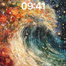 Cosmic Wave Wallpaper with Starlit Bloom wallpaper for iPhone, iPad & Mac