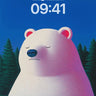 Serene Polar Bear Wallpaper with Soft Light Gradient wallpaper for iPhone, iPad & Mac