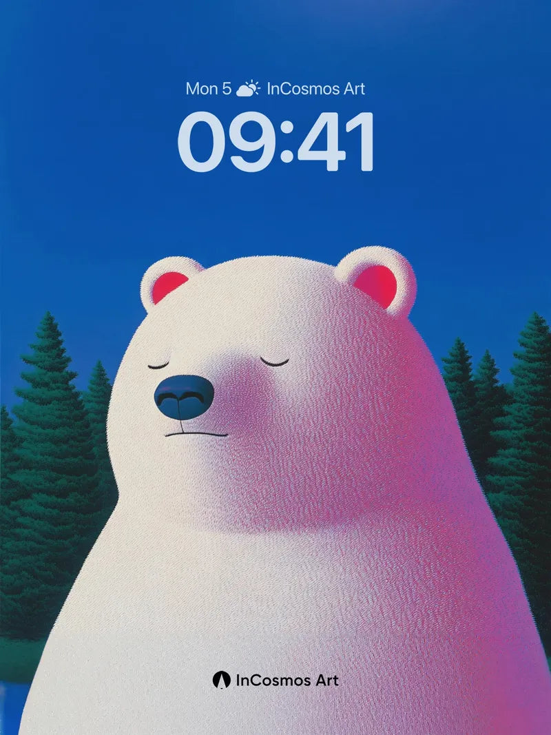 Serene Polar Bear Wallpaper with Soft Light Gradient