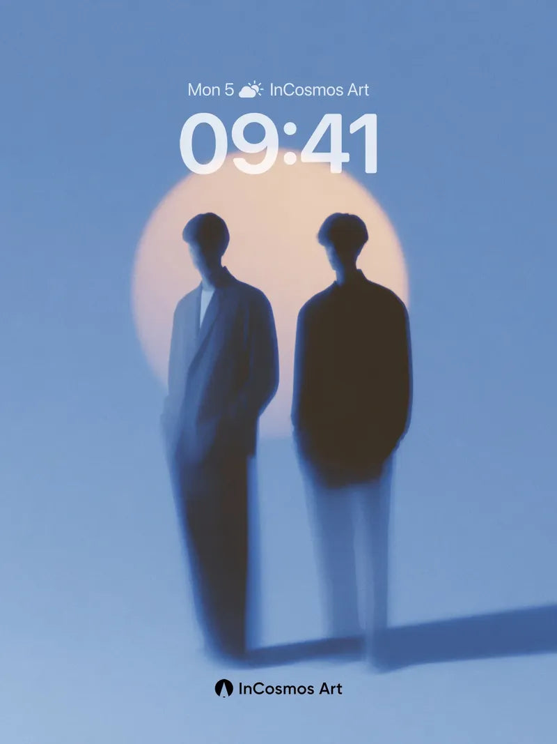 Silhouetted Echoes Wallpaper with Lunar Halo
