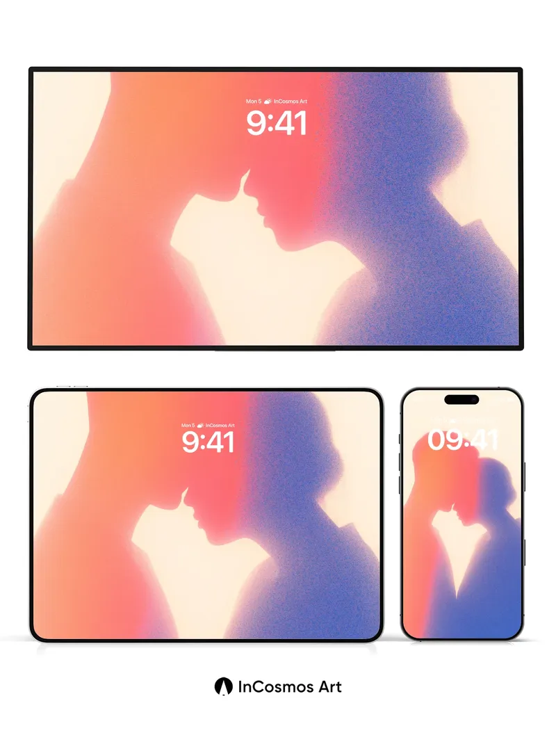 Silhouetted Whisper Wallpaper with Dual Hues