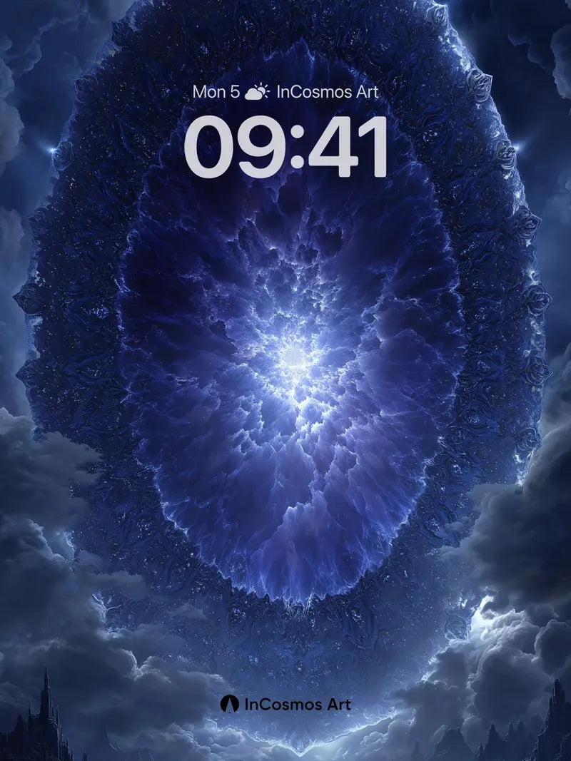Cosmic Portal Wallpaper with Fractal Light