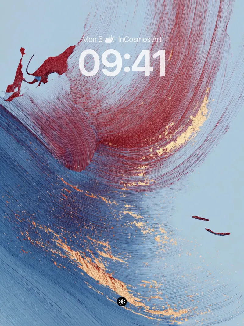Dynamic Flow Abstract Wallpaper with Cyberpunk Motif