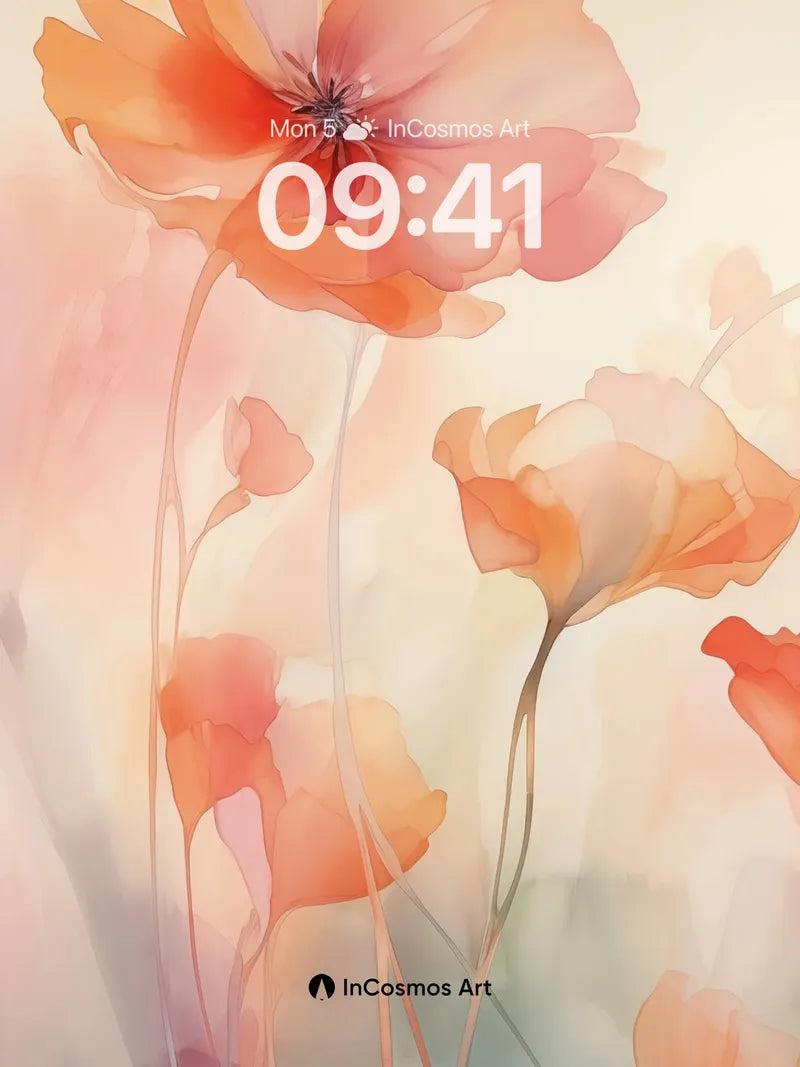 Soft Hush Floral Wallpaper with Ethereal Light