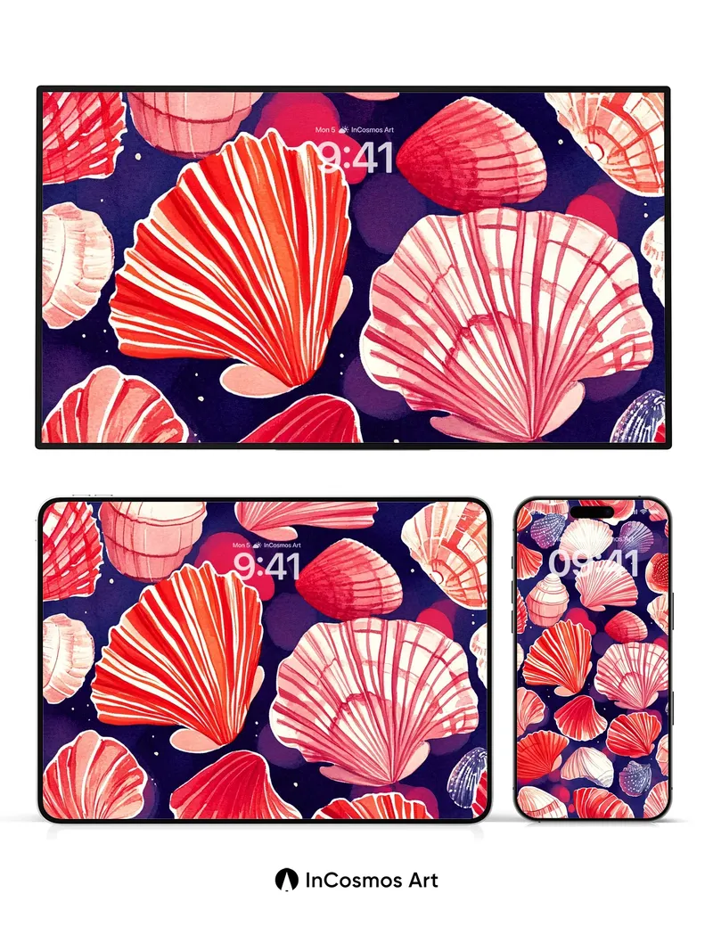 Coral Reverie Wallpaper with Seafoam Whispers