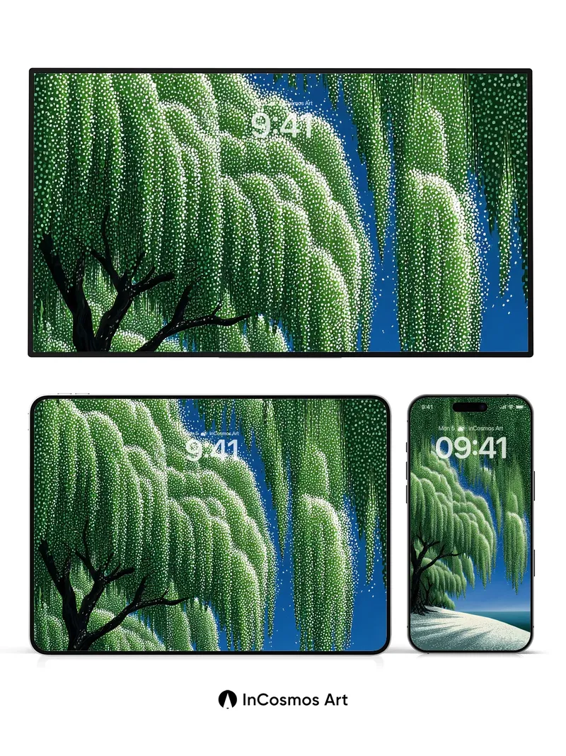 Serenity Weeping Willow Wallpaper with Dotted Canopy