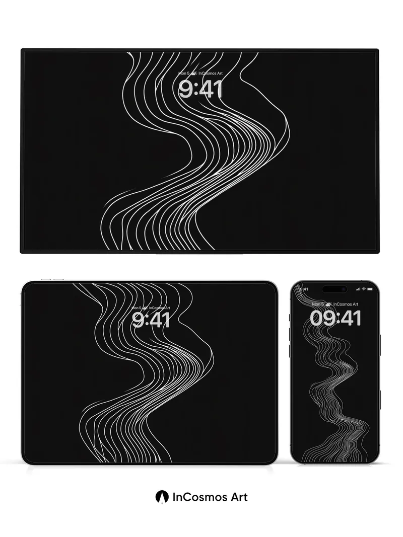 Silent Currents Wallpaper with Woven Light