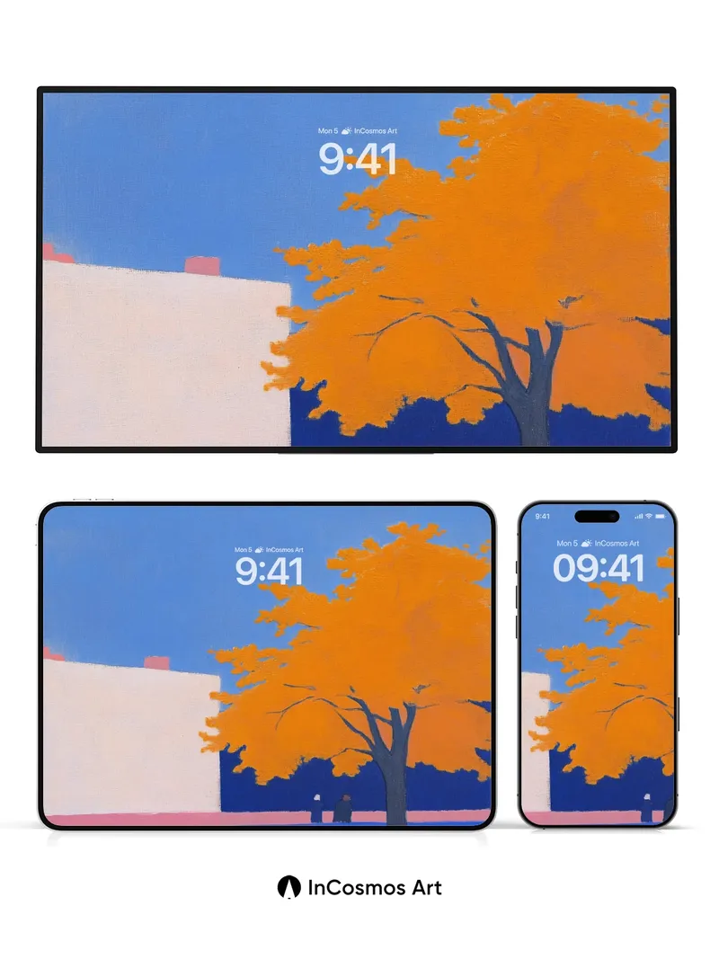 Autumn Hush Wallpaper with Silent Figures