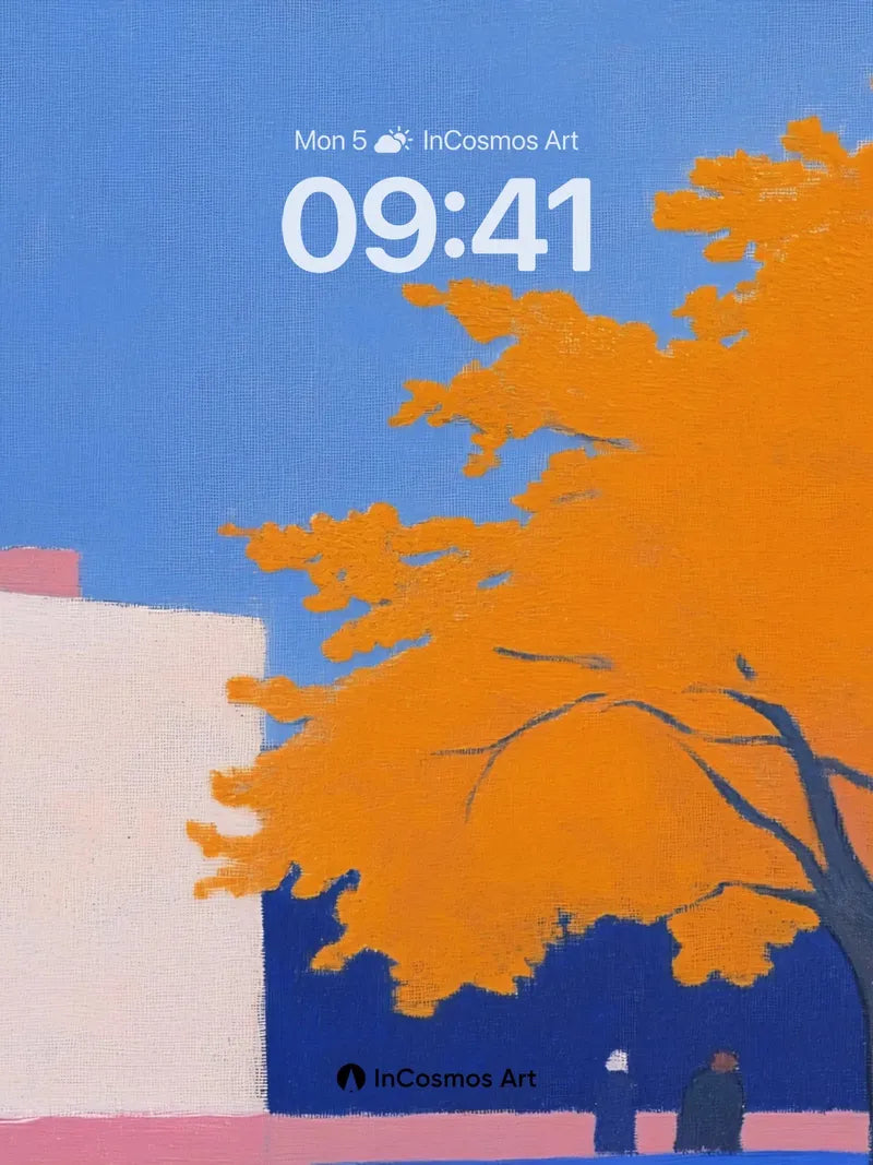 Autumn Hush Wallpaper with Silent Figures