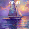 Sailboat Mirage Wallpaper with Sunset Hues wallpaper for iPhone, iPad & Mac