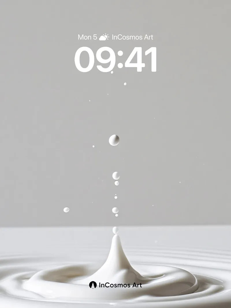 Serenity Splash Wallpaper with Floating Droplets