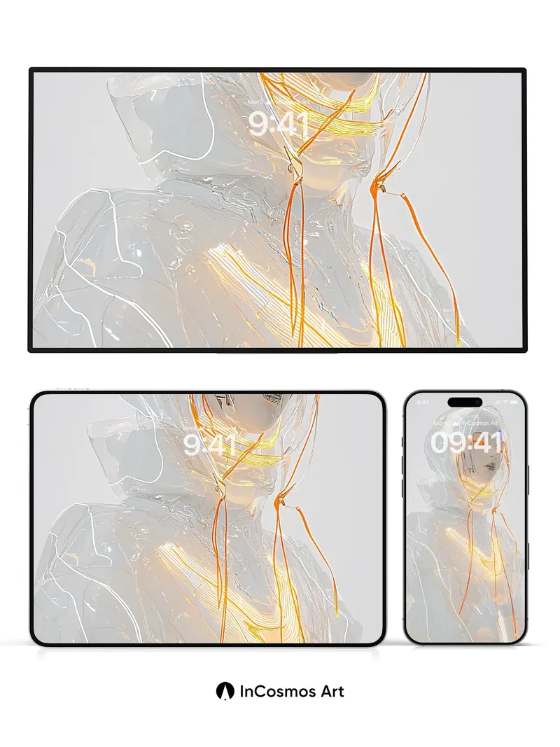 Neon Veil Wallpaper with Circuit Light