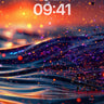 Cosmic Wave Wallpaper with Floating Embers wallpaper for iPhone, iPad & Mac