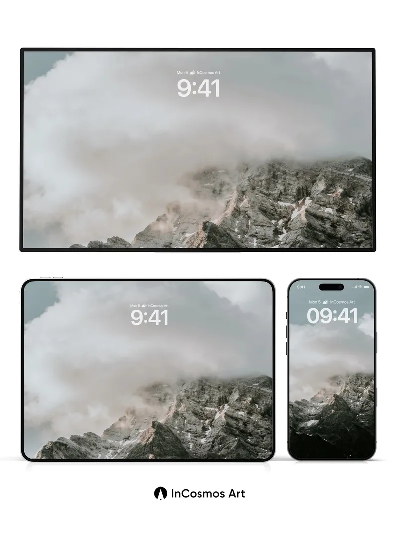 Stone Whisper Wallpaper with Cloud Veil