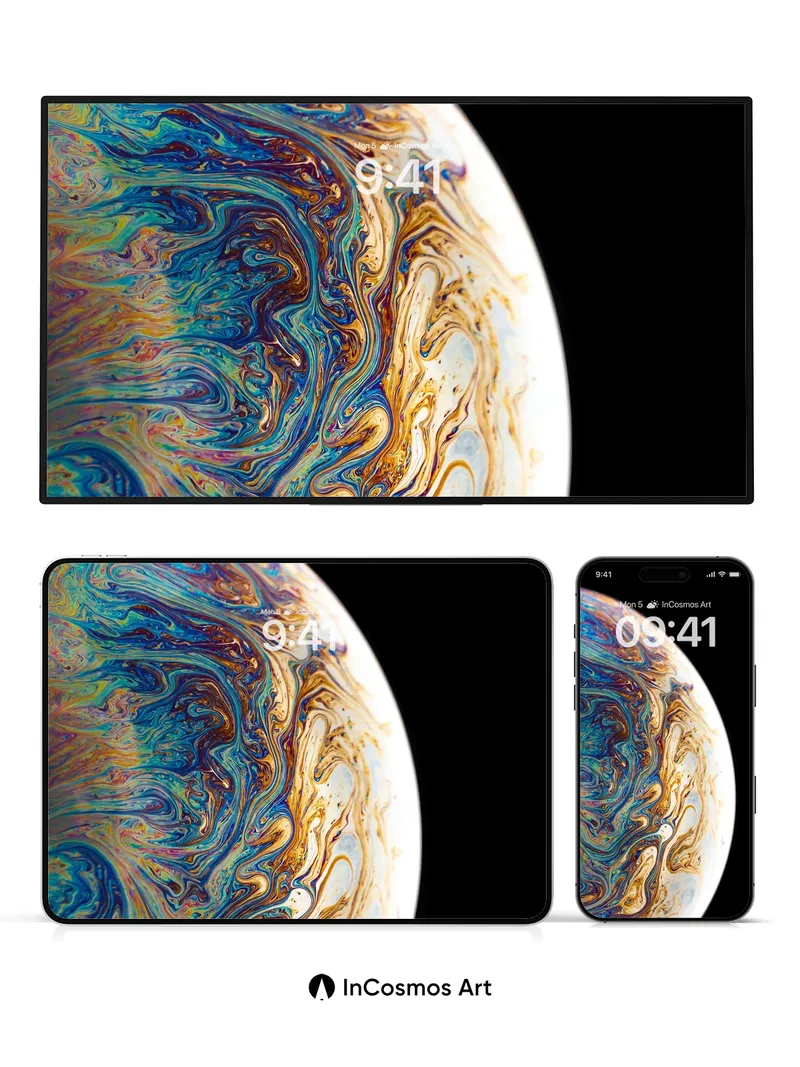 Cosmic Swirl Wallpaper with Liquid Light