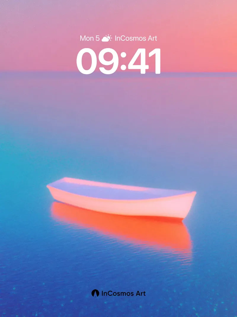 Serene Horizon Wallpaper with Floating Light