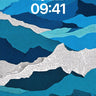 Cobalt Mountain Wallpaper with Textured Peaks wallpaper for iPhone, iPad & Mac