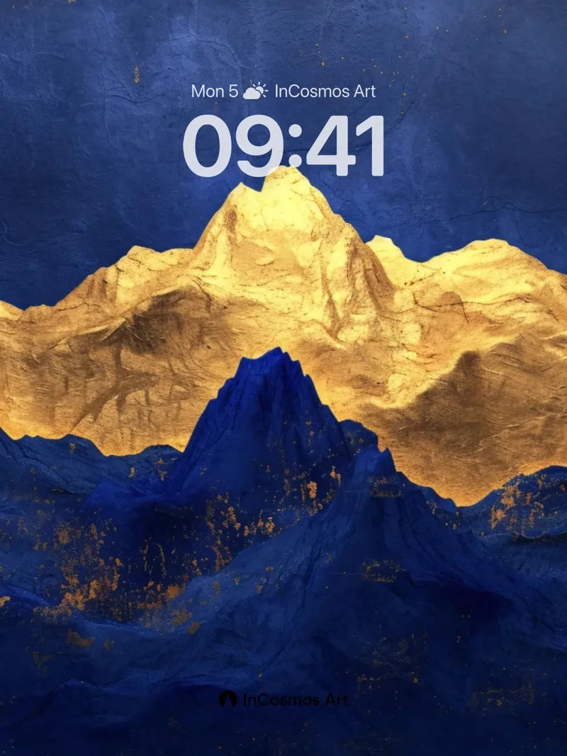 Golden Peaks Wallpaper with Midnight Sky wallpaper for iPhone, iPad & Mac