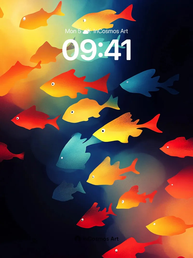 Luminous Tide Wallpaper with Floating Colors