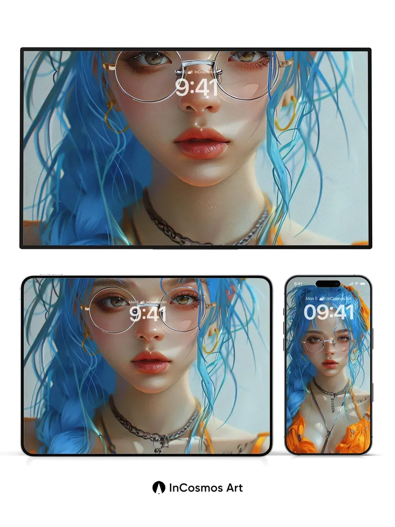 Electric Braid Wallpaper with Neon Tones