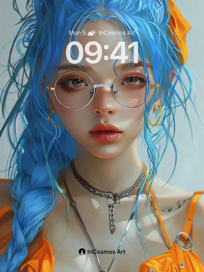 Electric Braid Wallpaper with Neon Tones