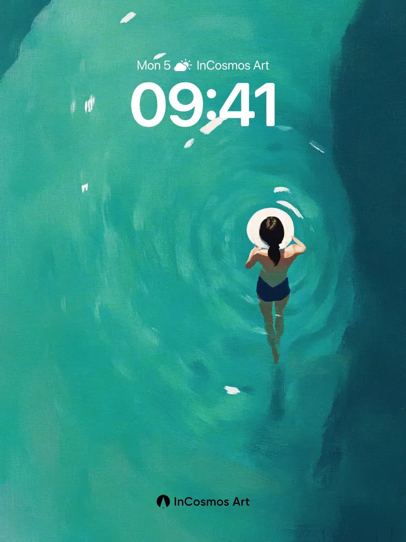 Serene Abyss Wallpaper with Floating Light