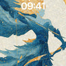 Celestial Feather Wallpaper with Golden Stars wallpaper for iPhone, iPad & Mac