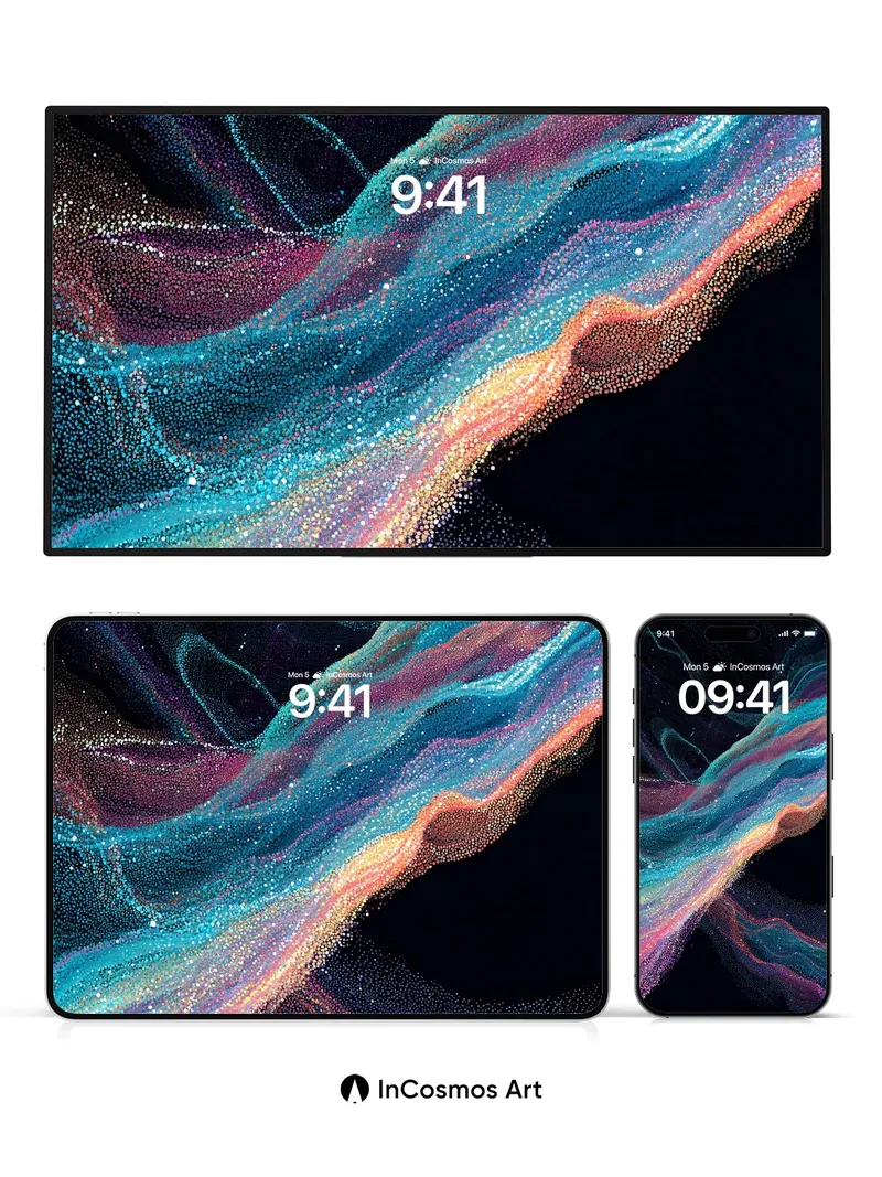 Cosmic Veil Wallpaper with Stardust Trails