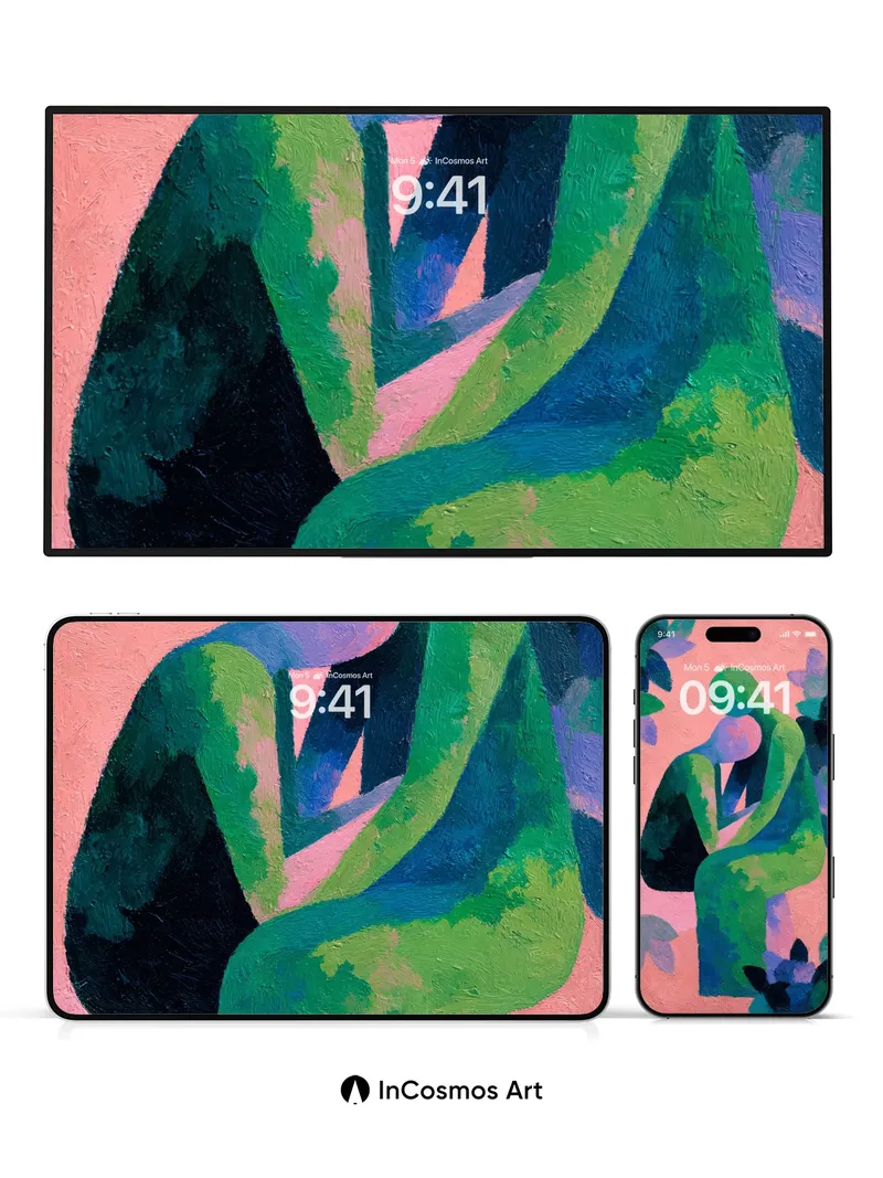 Embraced Silence Wallpaper with Verdant Hues