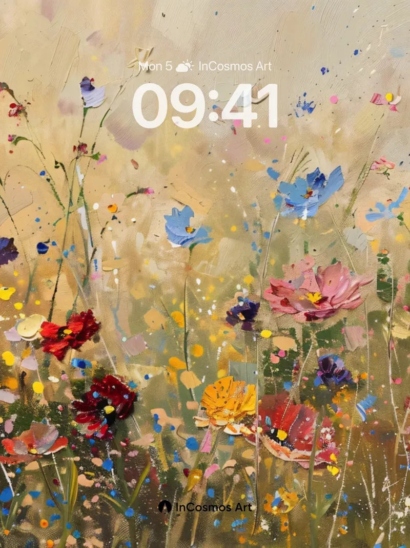 Whispering Meadow Wallpaper with Soft Petal Drift