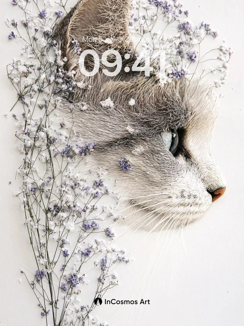 Silent Bloom Wallpaper with Feline Whispers wallpaper for iPhone, iPad & Mac