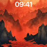 Crimson Abyss Wallpaper with Floating Peaks wallpaper for iPhone, iPad & Mac