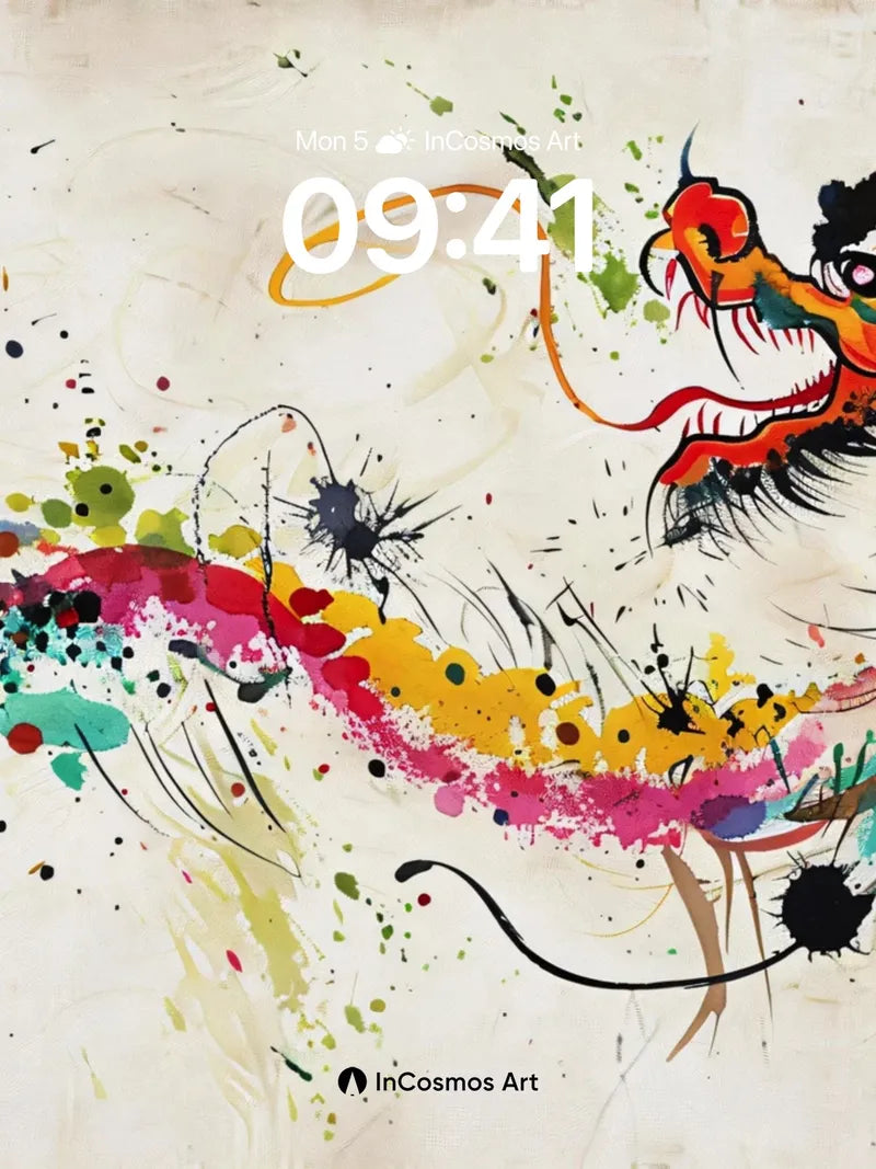 Chromatic Dragon Wallpaper with Splattered Energy