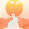 Serenity Bunny Wallpaper with Sunset Glow wallpaper for iPhone, iPad & Mac