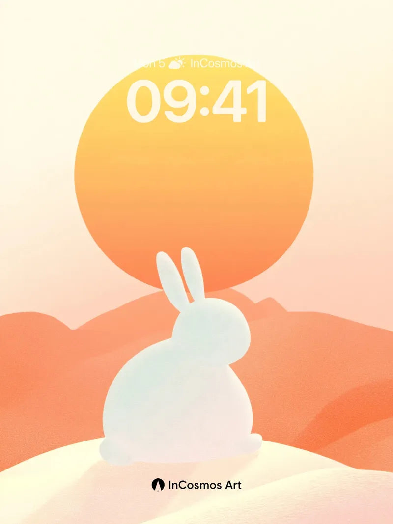 Serenity Bunny Wallpaper with Sunset Glow