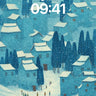 Snowfall Hush Wallpaper with Blue Village Echo wallpaper for iPhone, iPad & Mac