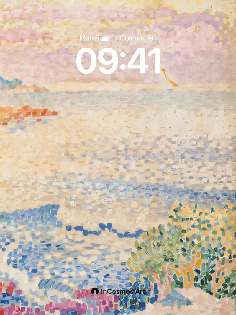 Sunlit Mosaic Wallpaper with Seaside Hues wallpaper for iPhone, iPad & Mac