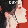 Silken Shadow Wallpaper with Crimson Earrings wallpaper for iPhone, iPad & Mac