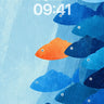 Serenity Deep Wallpaper with One Orange Fish wallpaper for iPhone, iPad & Mac