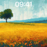 Golden Hush Wallpaper with Solitary Tree wallpaper for iPhone, iPad & Mac