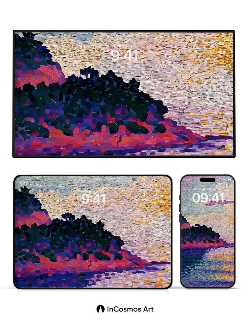 Luminous Horizon Wallpaper with Impressionist Texture