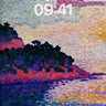 Luminous Horizon Wallpaper with Impressionist Texture wallpaper for iPhone, iPad & Mac