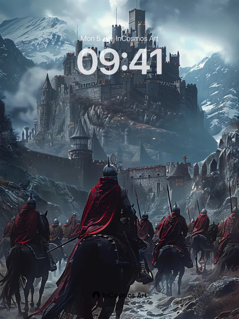 Stormbound Citadel Wallpaper with Crimson Riders