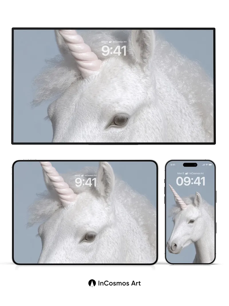 Serenity Unicorn Wallpaper with Icy Horn