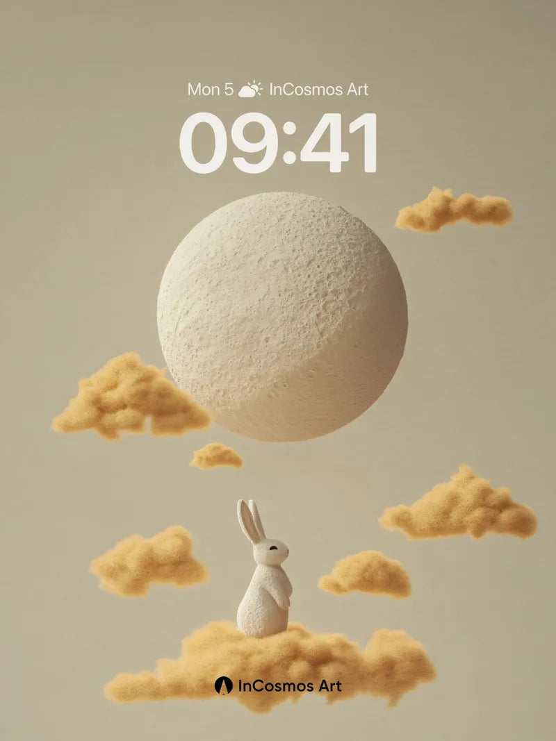 Serenity Moonlight Wallpaper with Floating Clouds