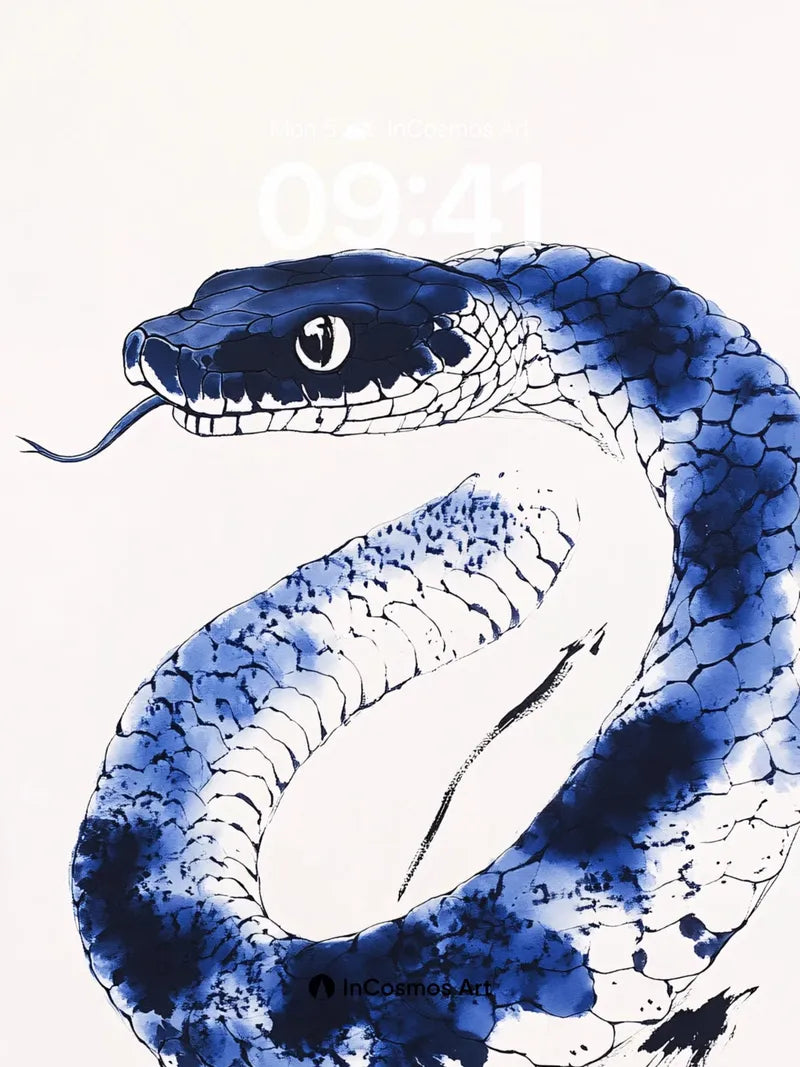 Ink Serpent Wallpaper with Whispering Scales